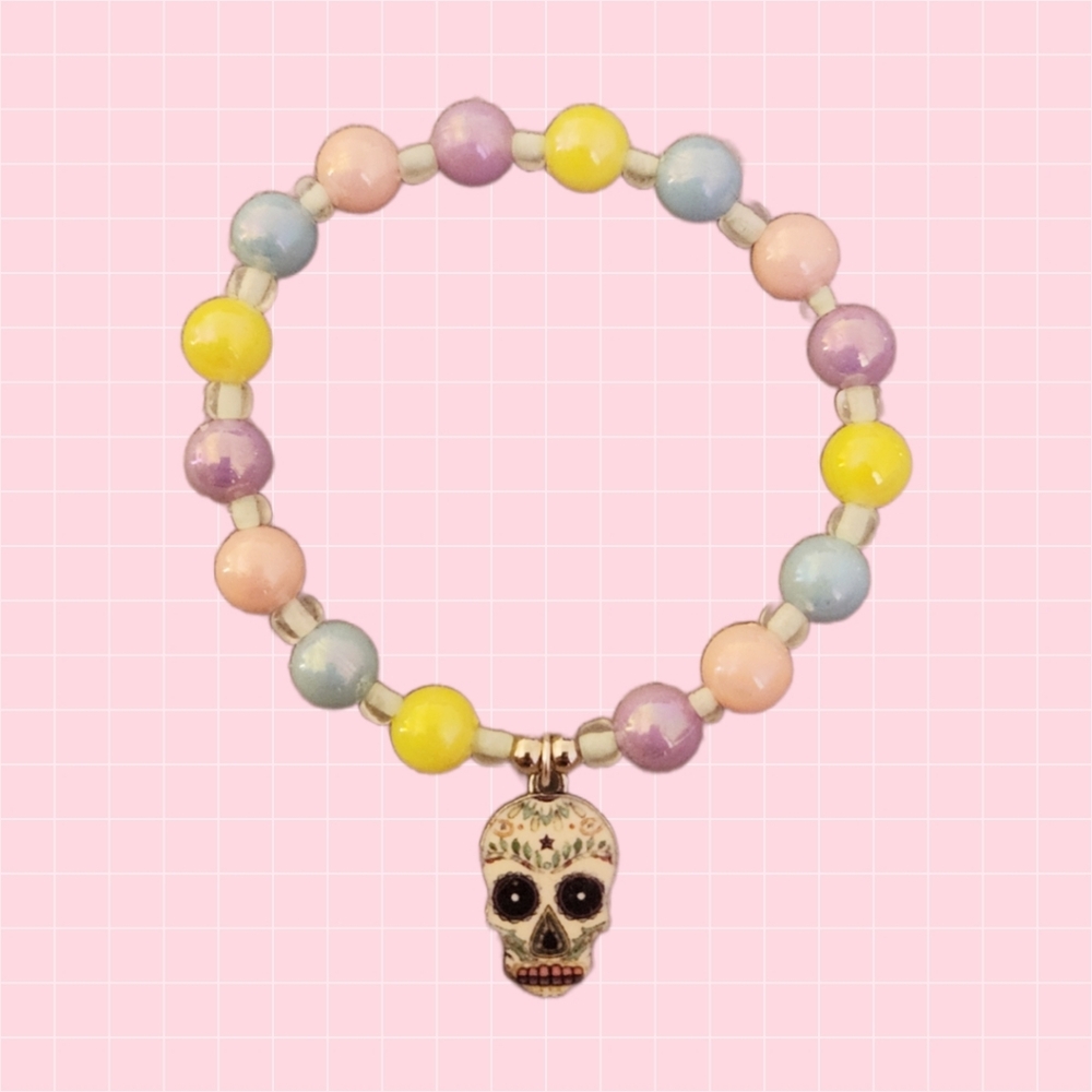 Sugar Skull Beaded Bracelet